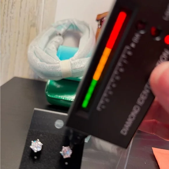 New White Moissanite Six-Prong stud Earrings - Picture 11 of 11